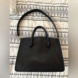 Fossil Skylar Leather Satchel Handle Bag Black Gently Used